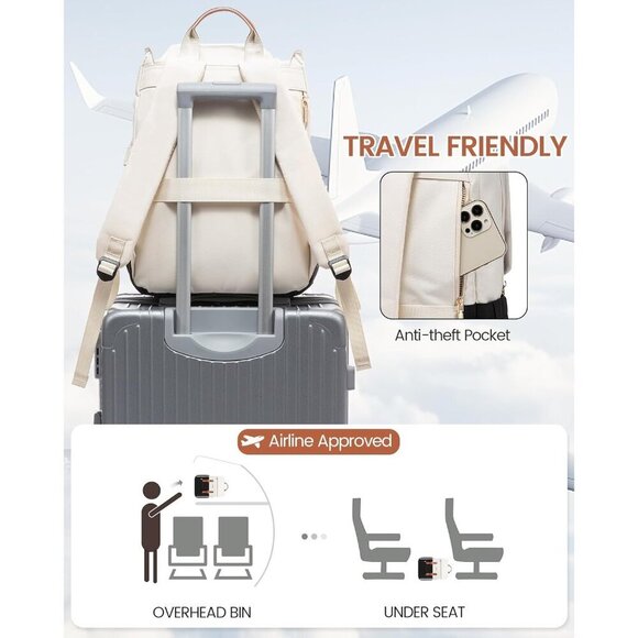 ✨Men's White Laptop Backpack Travel Purse Large Computer Backpack Fashion Bag - Picture 3 of 6